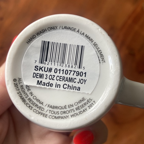 Starbucks espresso cup mini mug 3 oz white gold confetti joy celebration rare - Picture 5 of 10